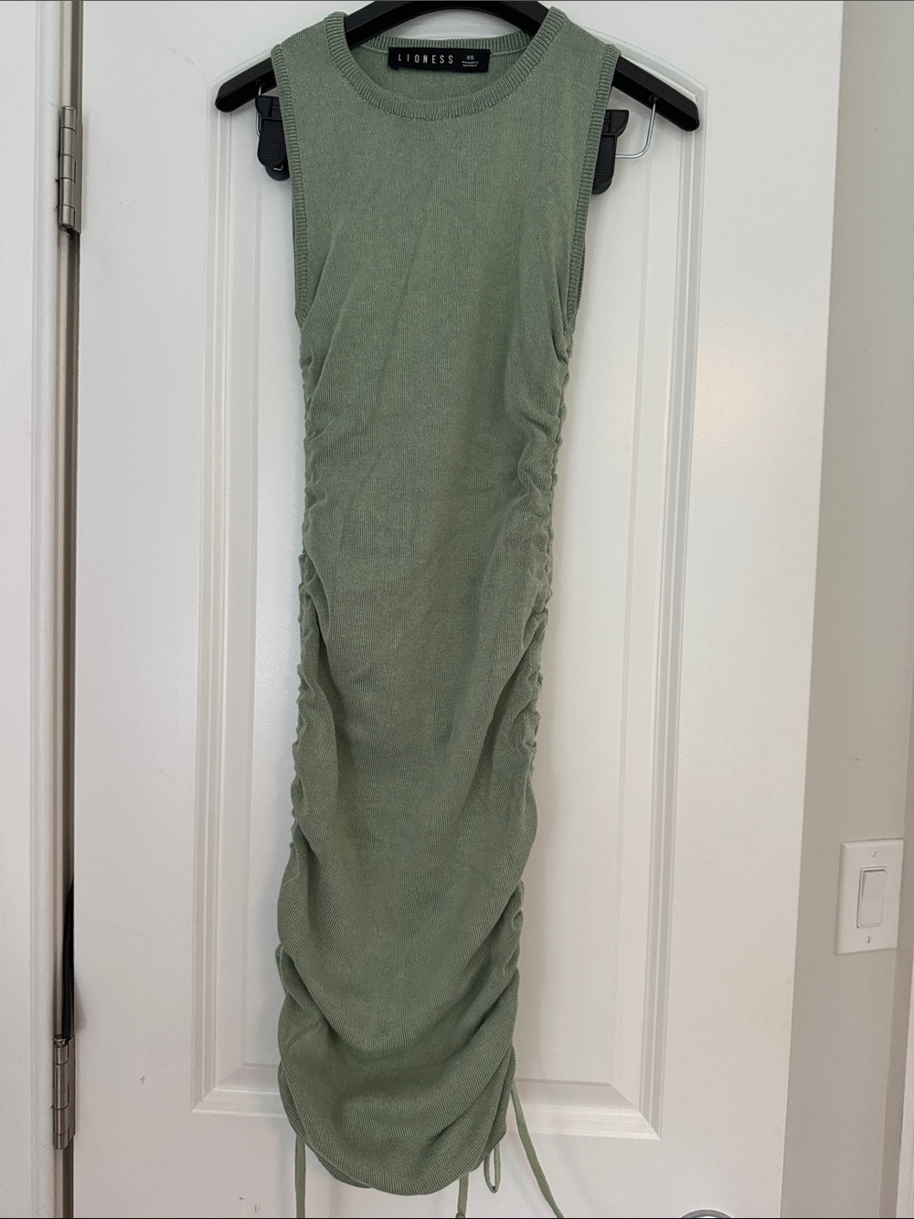 Lioness Dusty Sage Ruched Tank Midi Dress